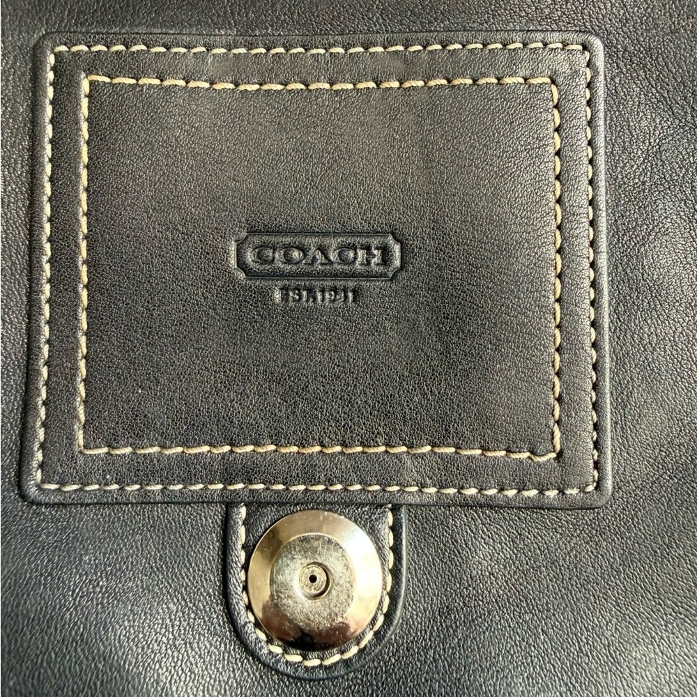 Coach Vintage Y2K Soho Black Leather Tote Satchel Double Buckle - Picture 7 of 8